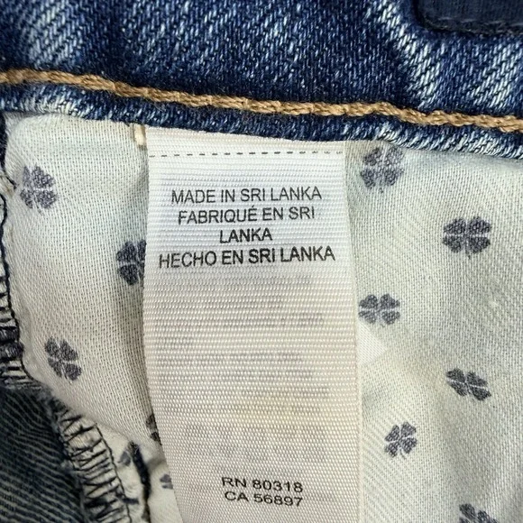 LUCKY BRAND The Cut Off Mid Rise Denim Shorts US 6/28 Distressed Blue Cowgirl - Picture 9 of 13